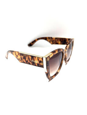 Aldo Tortoise Brown Gold Women's Oversized Sunglasses